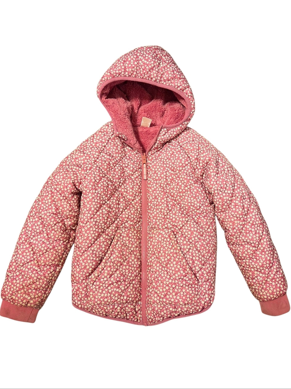 Cat & Jack Pink Floral Hooded Puffer jacket